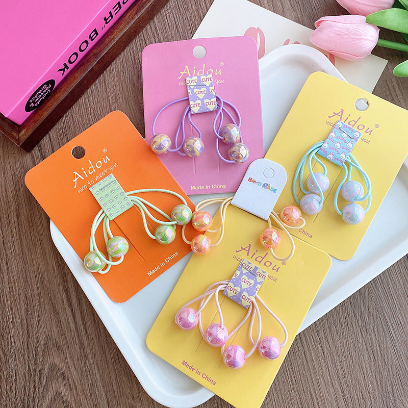 Children's Colorful Bead Hair Accessories - Hair String with Plastic Beads
