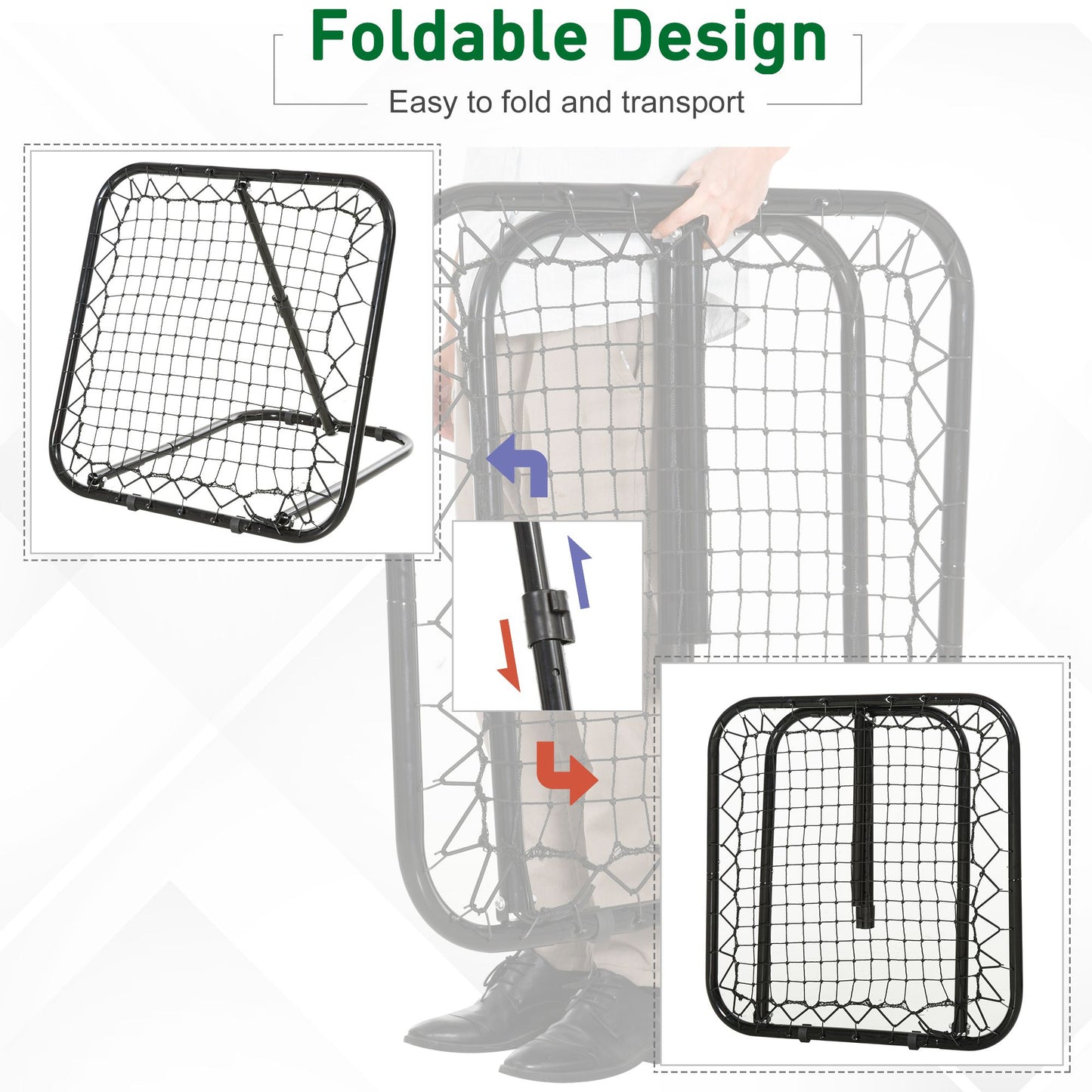 Adjustable Soccer Rebounder Net - Portable Training Goal