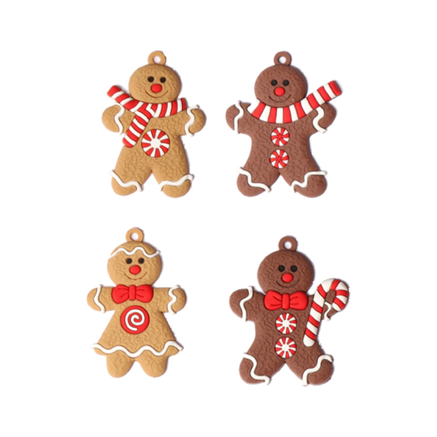 Christmas Gingerbread Man Ornaments Set - Festive Holiday Decorations