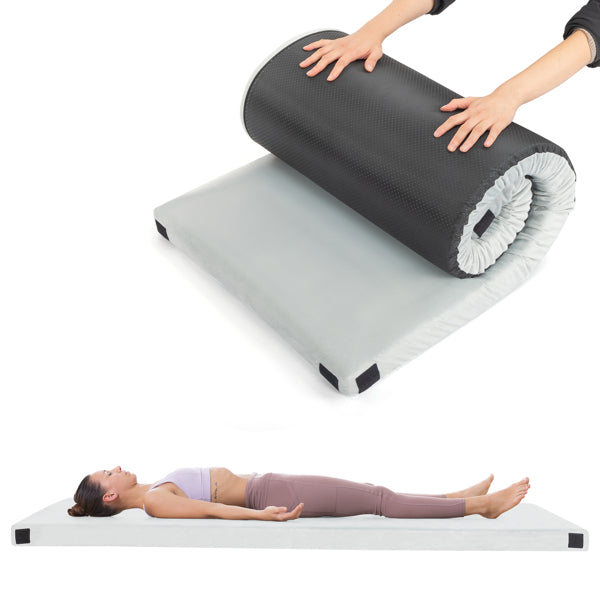 Memory Foam Camping Mattress - Plush Sleeping Pad - Gray