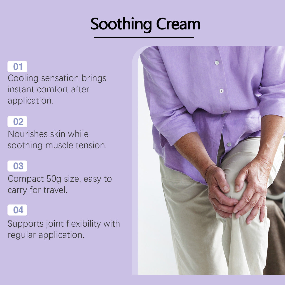 Soothing Massage Cream - 50g Face Skin Care Tool with Vitamin E & Herbal Extracts