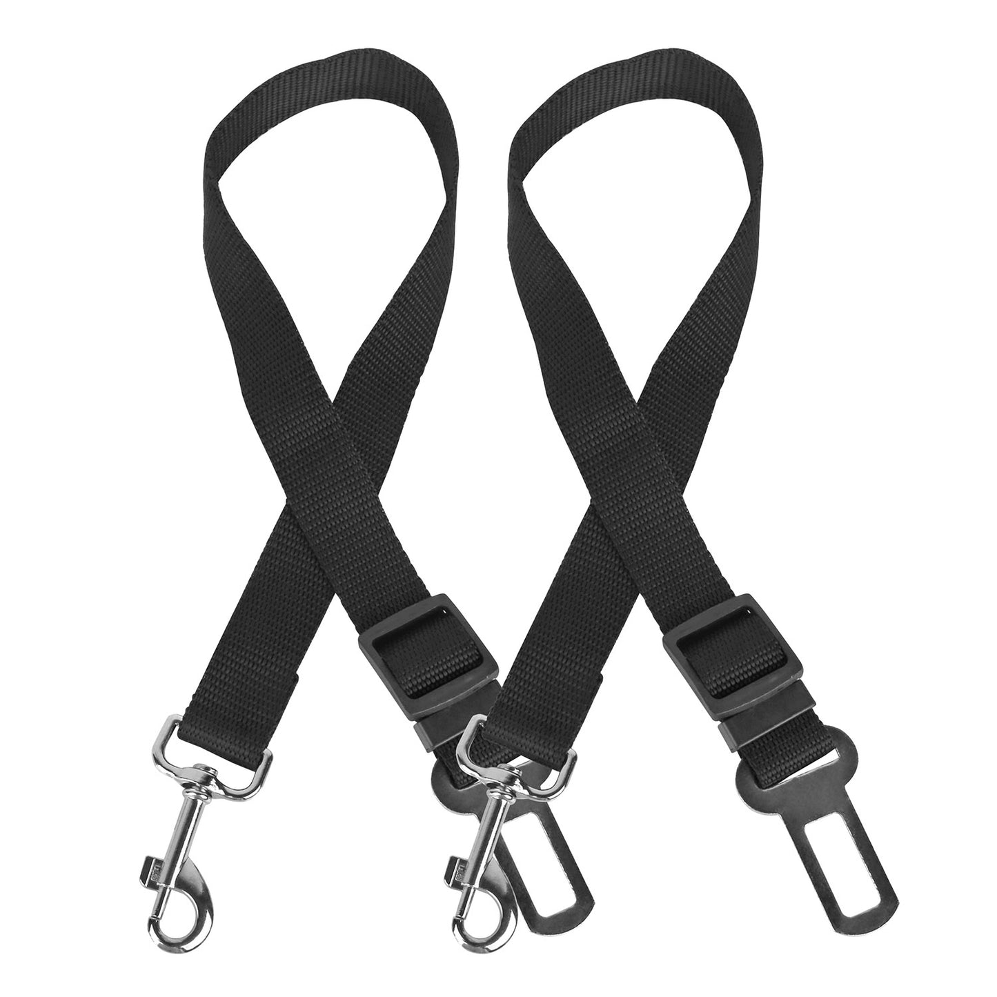 Adjustable Car Seat Belt for Pets - 2 Pack Nylon Safety Leash & Harness