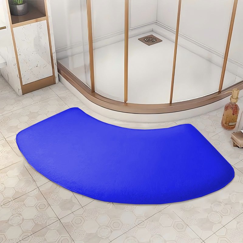 Fan-Shaped Water-Absorbent Non-Slip Bath Mat - Modern Minimalist Design