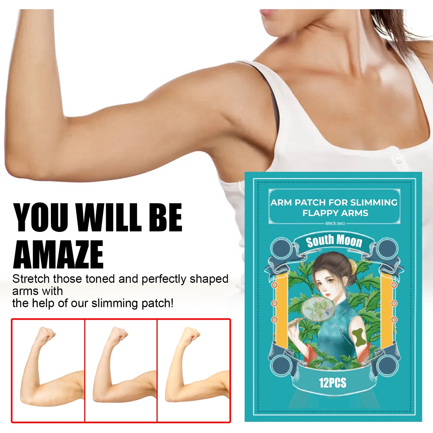 Natural Herbal Mugwort Arm and Leg Patch - 12 Pack