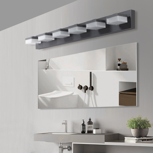 Modern Black LED Makeup Mirror Wall Light Fixture for Bathroom & Vanity