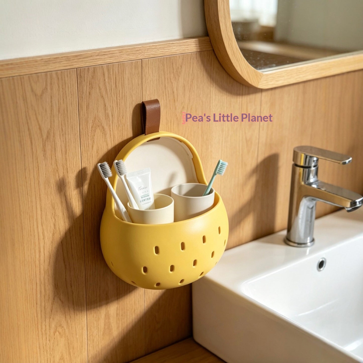 Pieris Japonica Wall-Mounted Storage Box Drill-Free Multi-Purpose Plastic Organizer