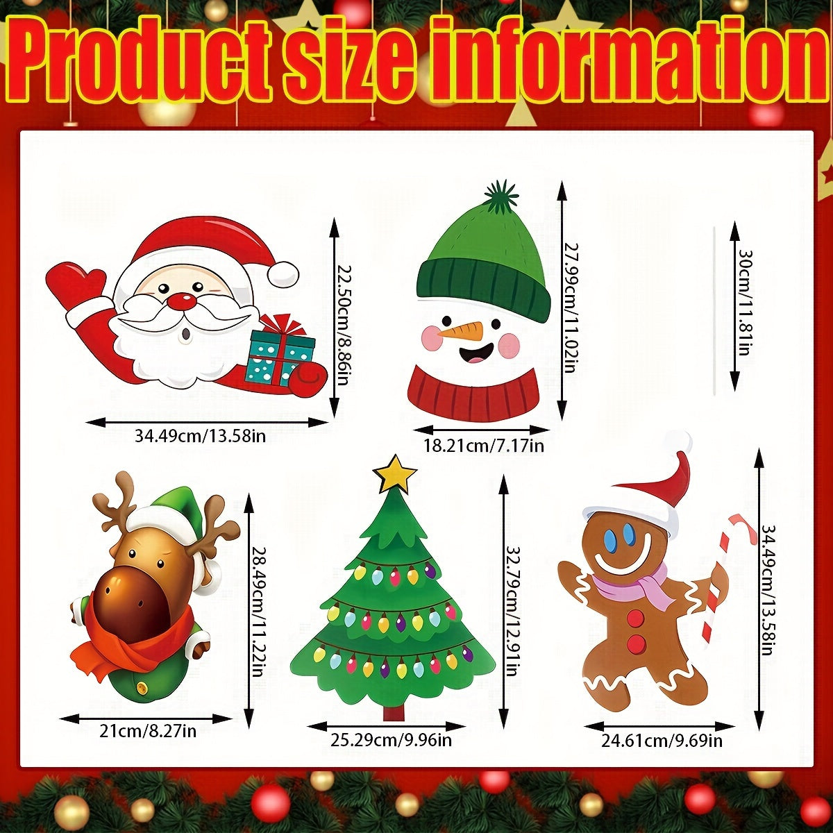 Christmas Yard Sign Set - 5 Multicolor Placards