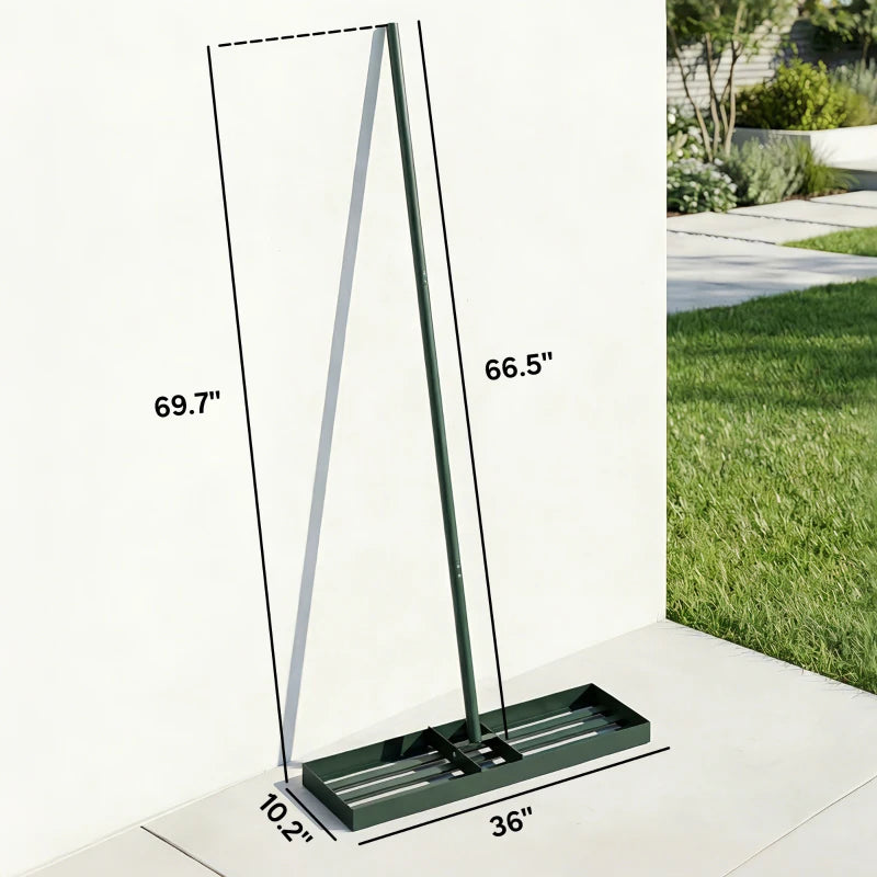 Heavy Duty Lawn Leveling Rake - 36" Wide Metal Head, Green