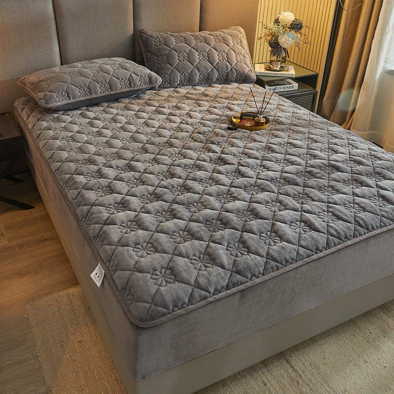 Milk Plush Cotton Fitted Bed Sheet - Soft, Warm & Durable Bedding