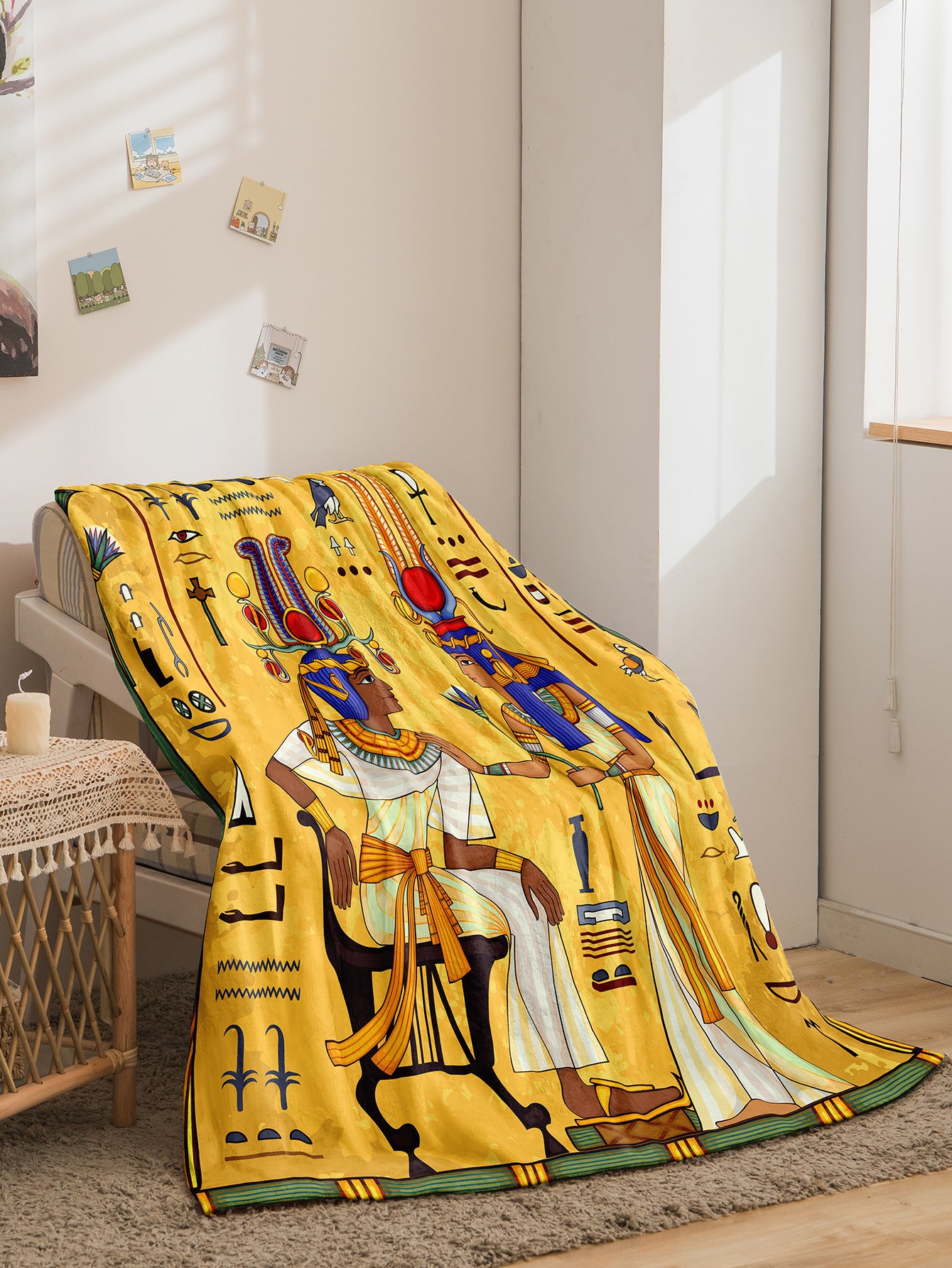 Indian Style Flannel Blanket - Digital Print Bohemian Bedding