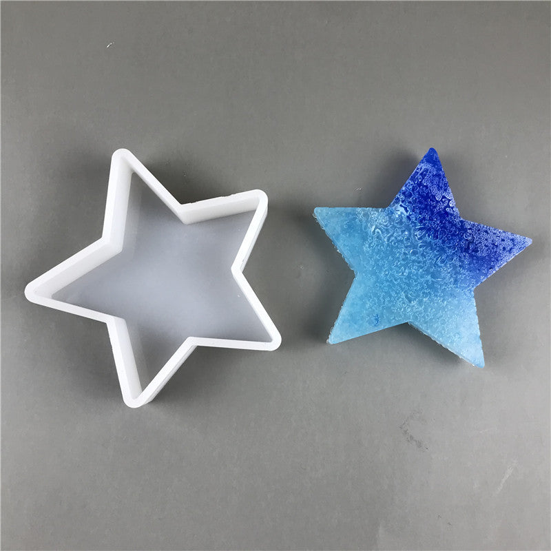Star Aromatherapy Plaster Candle Silicone Mold - Irregular Shape, White