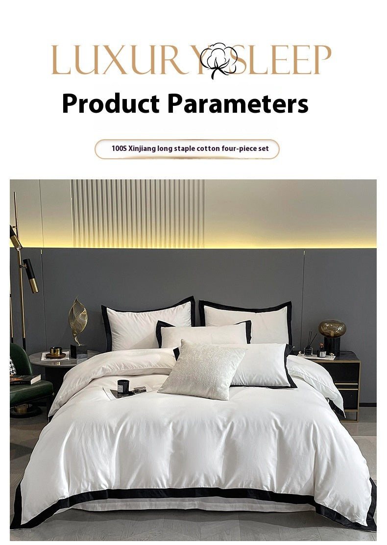 Four-Piece Velvet Bedding Set - Fitted Sheet Duvet Cover Pillowcase