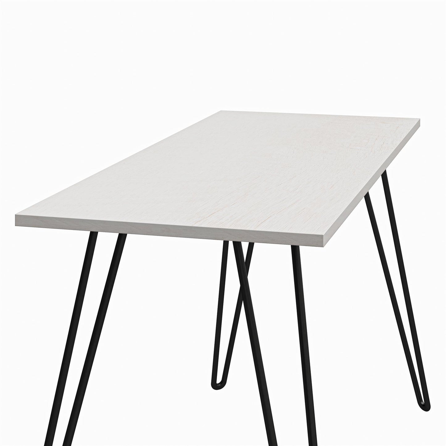 Writing Desk with Black Hairpin Metal Legs - White Oak