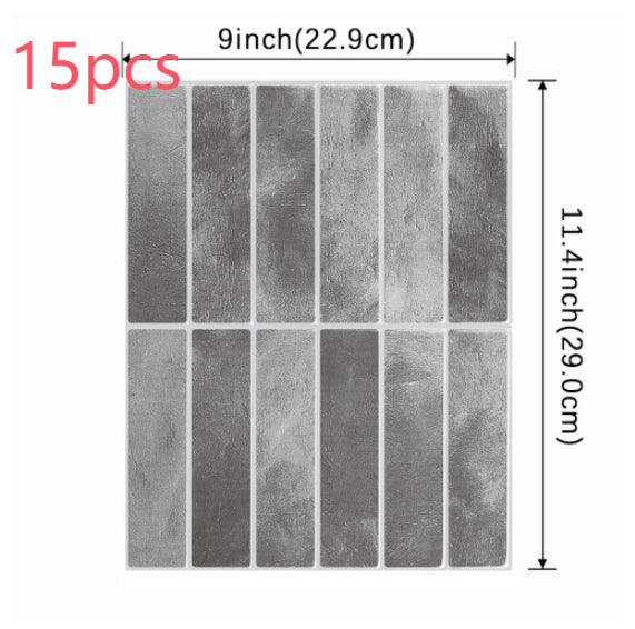 Waterproof 3D Self-Adhesive Wall Sticker for Kitchen Bathroom - High Temp Resistant
