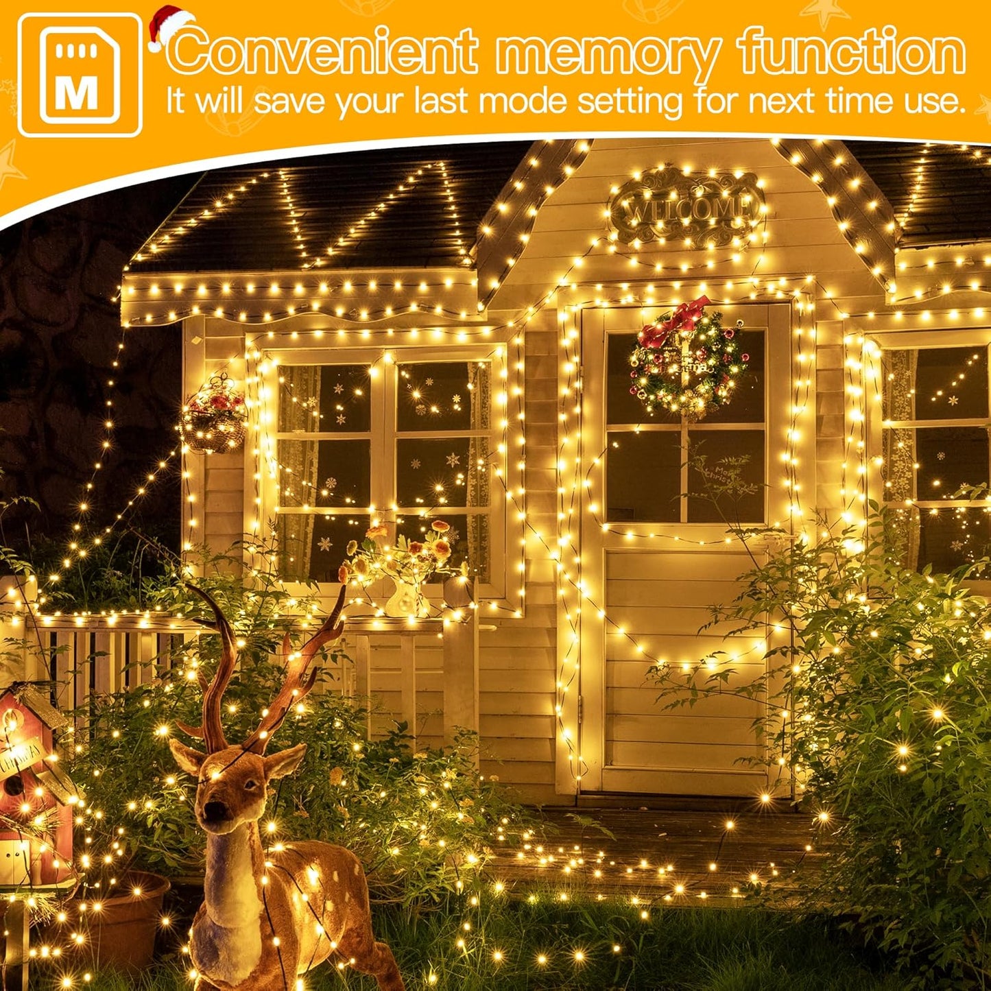 10m Waterproof LED String Lights for Indoor & Outdoor Decor - Multiple Modes