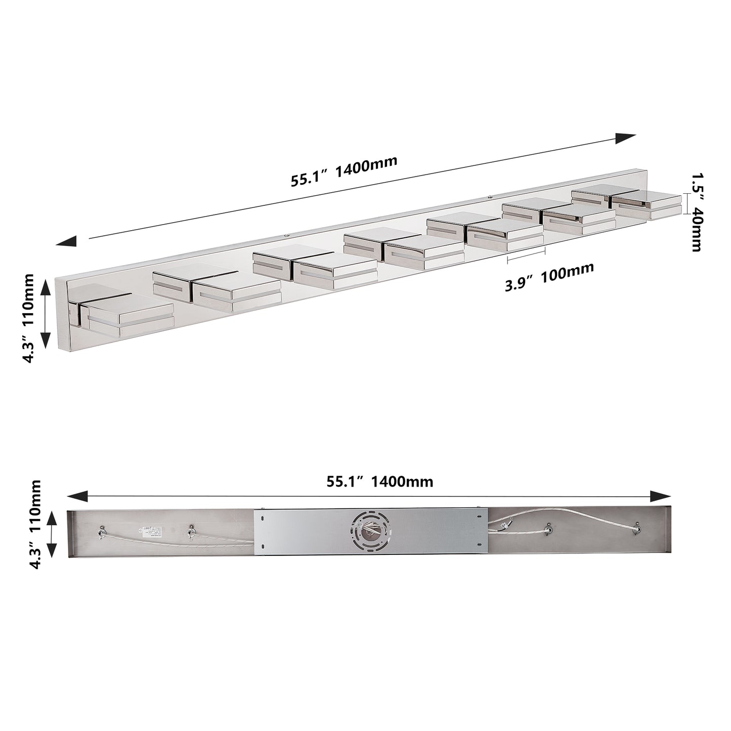 Modern Chrome LED Vanity Light - 7-Light Wall Sconce for Bathroom