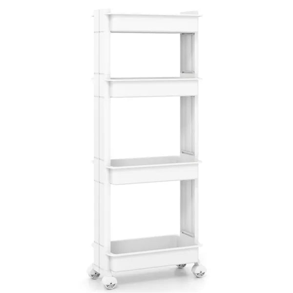 4-Tier DIY Rolling Storage Cart, 15.5 X 9 40.5 With Detachable