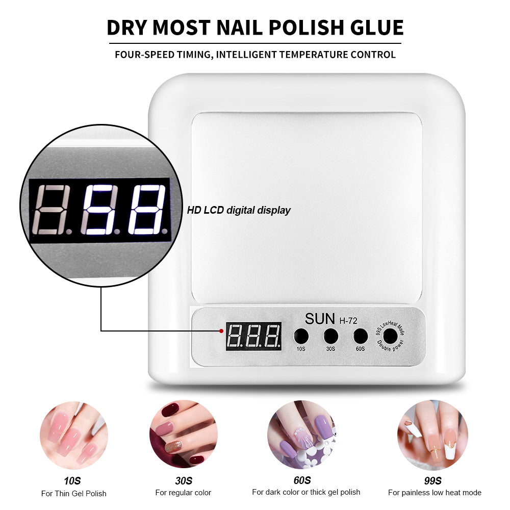 Professional 2-in-1 UV LED Nail Lamp with Arm Rest - White