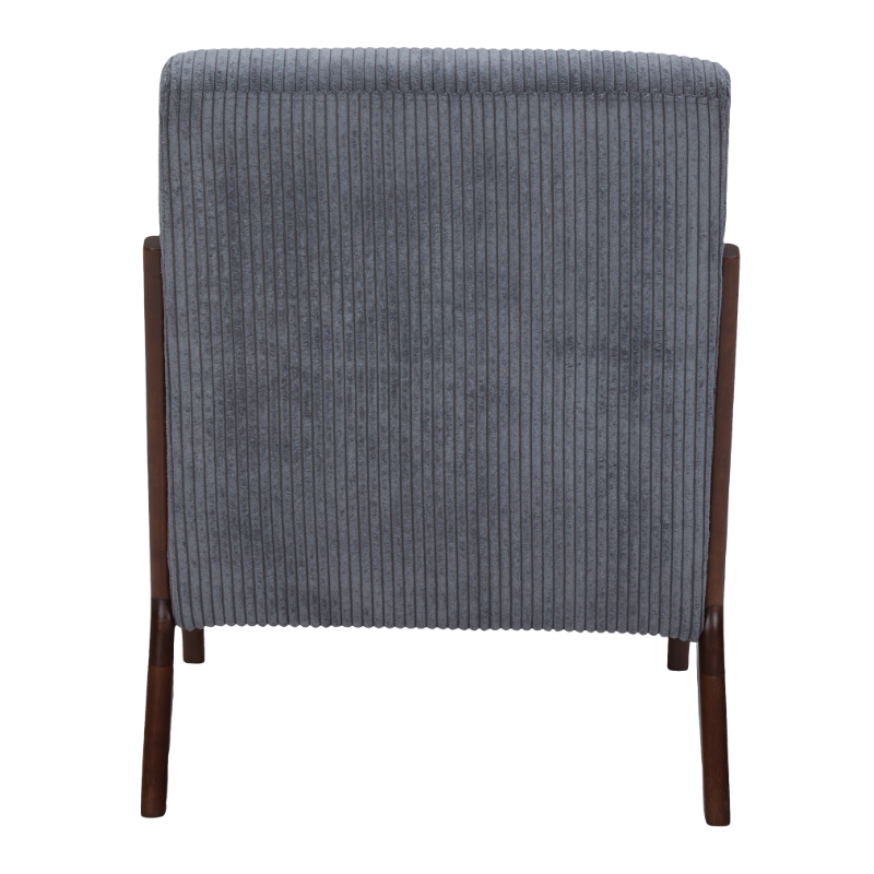 Mid-Century Modern Accent Chair - Antique Dark Grey Upholstered Armchair