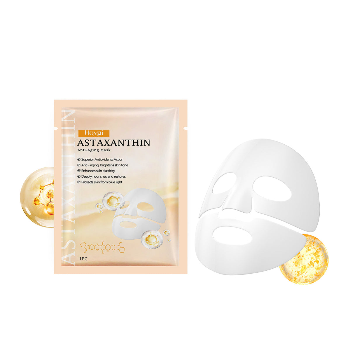 Astaxanthin Moisturizing Face Mask - Mild & Delicate Skin Care Sheet