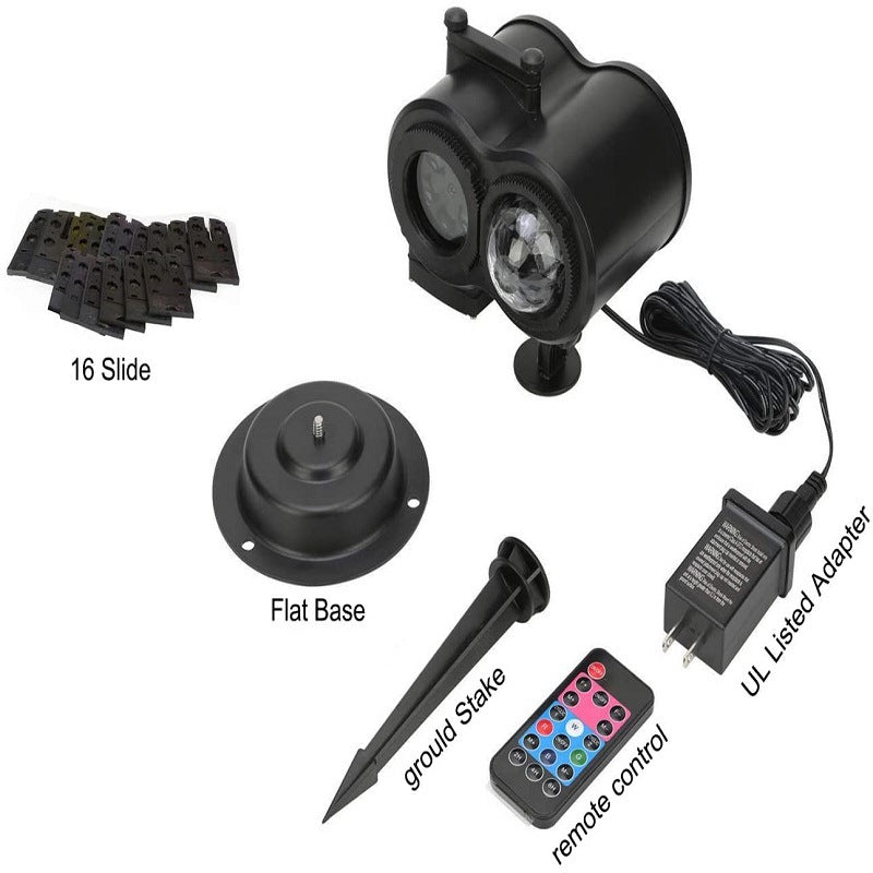 Halloween Snowflake LED Stage Light Waterproof RGBW Projector