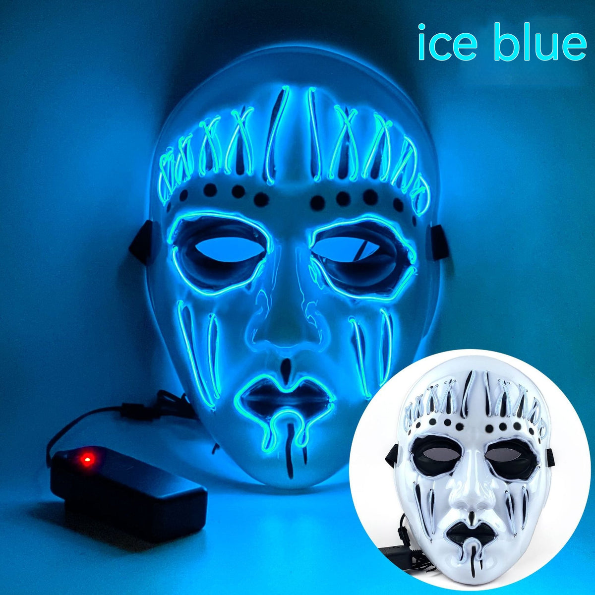 EL Cold Light Mask for Halloween Performance - Colorful LED Party Mask