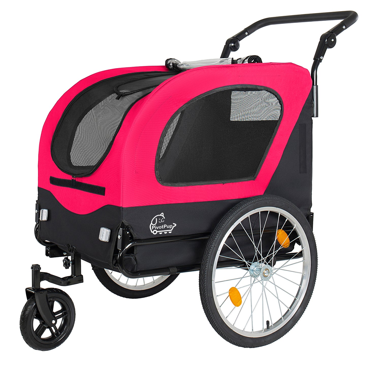2-in-1 Bike Trailer & Pet Stroller For Dogs Up To 110lbs Foldable