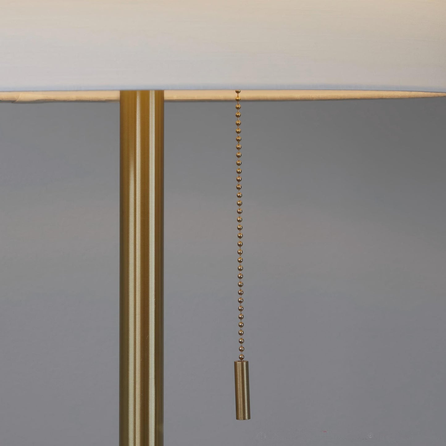 64-Inch Gold Metal Floor Lamp with Off-White Linen Shade