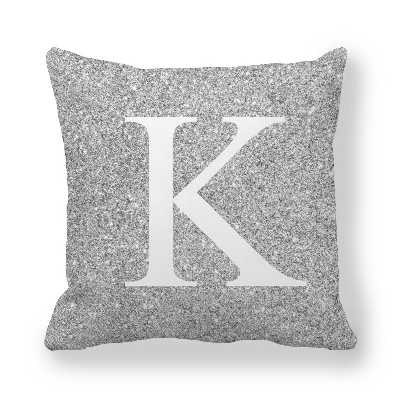 Gray Shading Encrypted English Letters Pillow Cover 45x45cm Fabric Home Decor