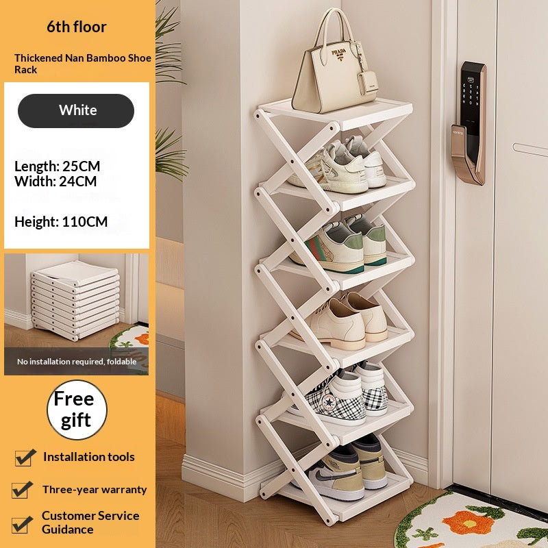 Foldable Shoe Rack for Entryway Space Saving No Assembly Needed
