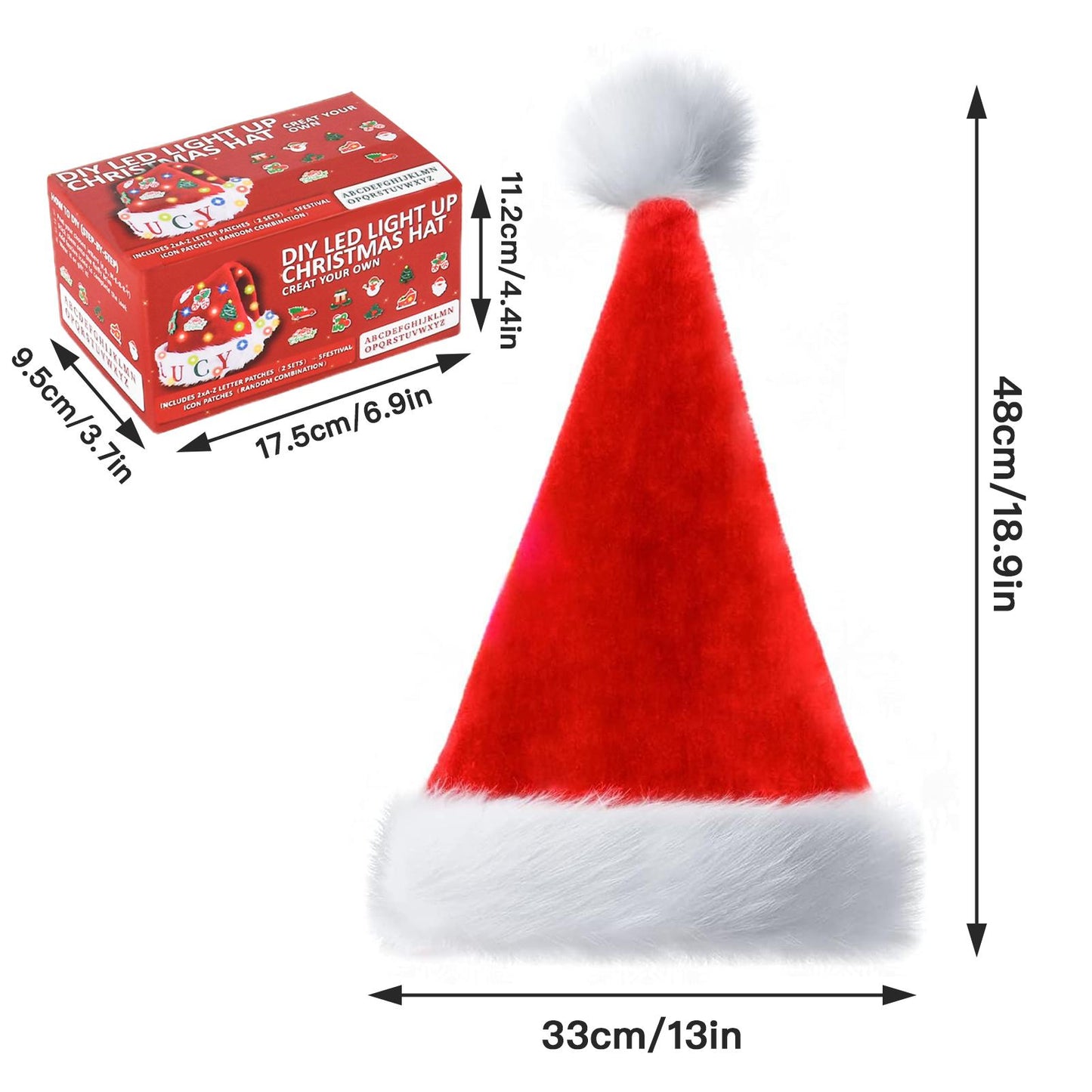 DIY LED Christmas Hat - Creative & Customizable Festive Accessory