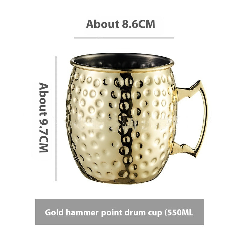 Stainless Steel Moscow Mule Cup Set - Copper Plated Drinkware for Bar & Home