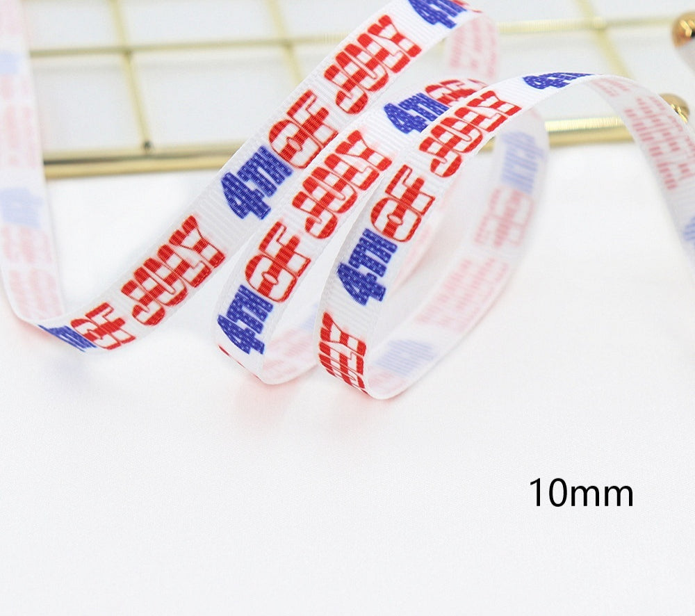 Stars and Stripes Ribbon Dovetail Bowknot Hair Accessory - Multiple Colors & Lengths