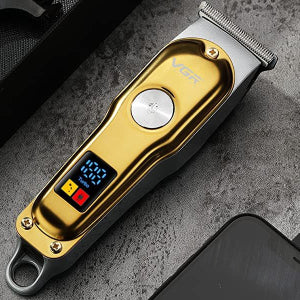 Portable Hair Clipper with LCD Display USB Charging Dual Purpose Grooming Tool V-290 Gold