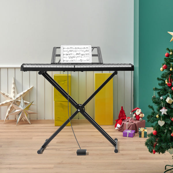 61-Key Portable Folding Keyboard with Dual Bluetooth - Black