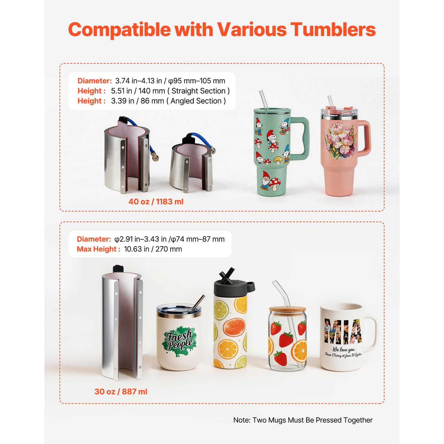 30 Oz & 40 Oz Mug Heat Press Machine for Sublimation Tumblers and Cups