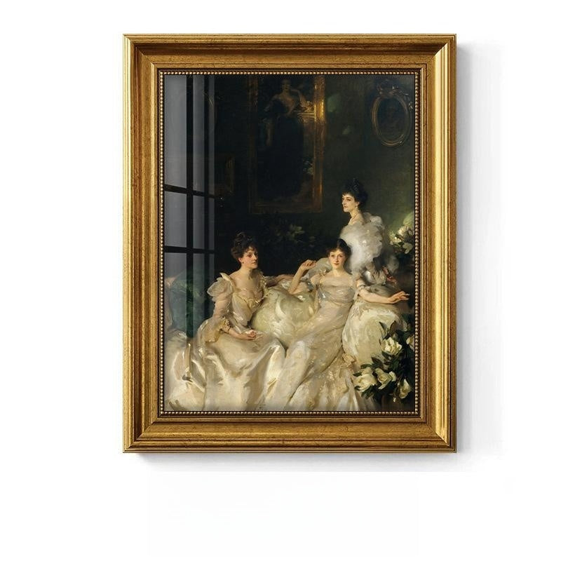 European American Style Decorative Oil Painting with Gold Frame - Landscape or Character