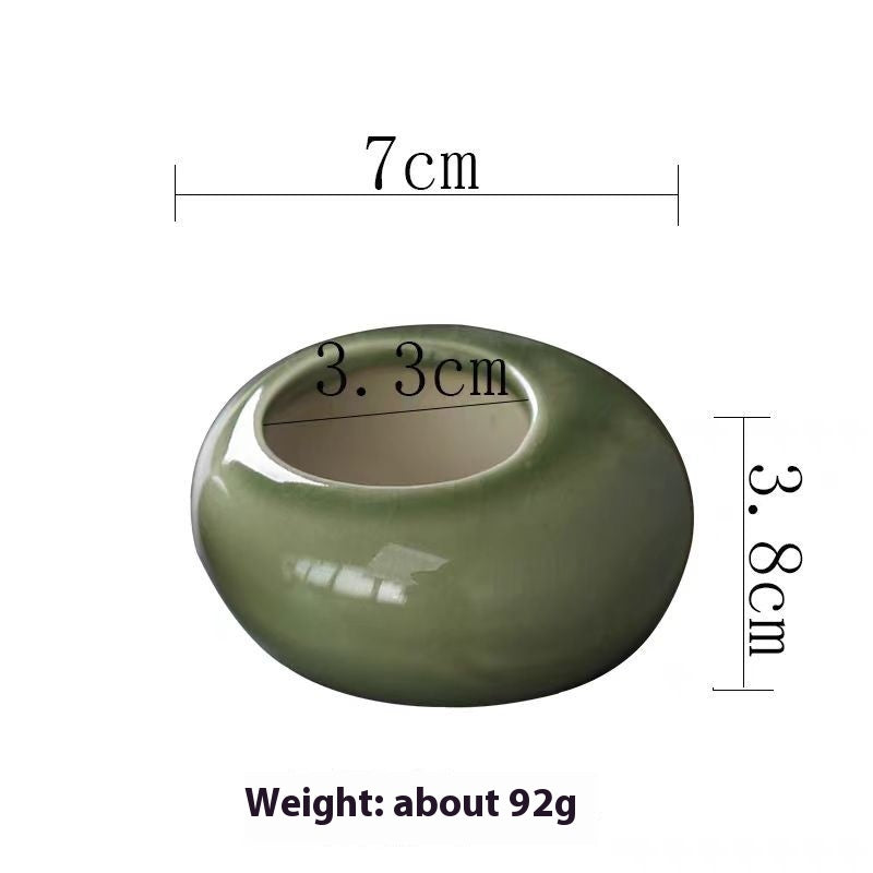 Mini Ceramic Flower Pot with Crackle Glaze - Indoor Garden Planter