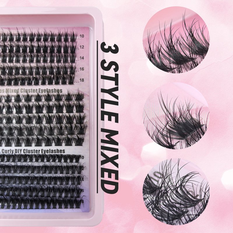 Large Capacity False Eyelashes Set with Mixed Styles for Eye Makeup