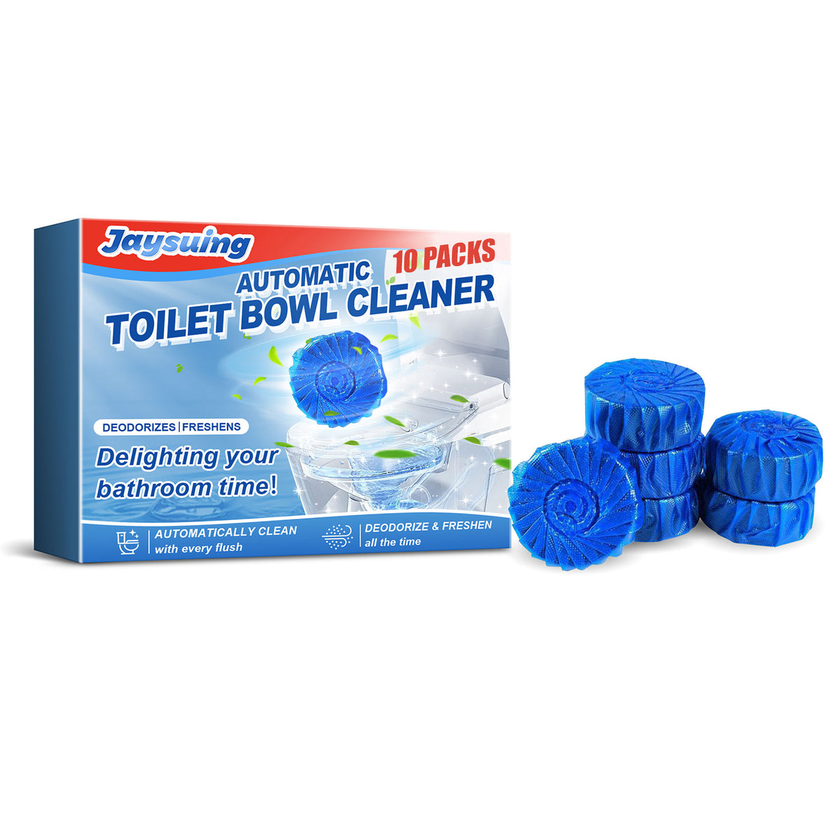 Toilet Bubble Cleaning Tablets 10 Pack - Removes Limescale & Odors