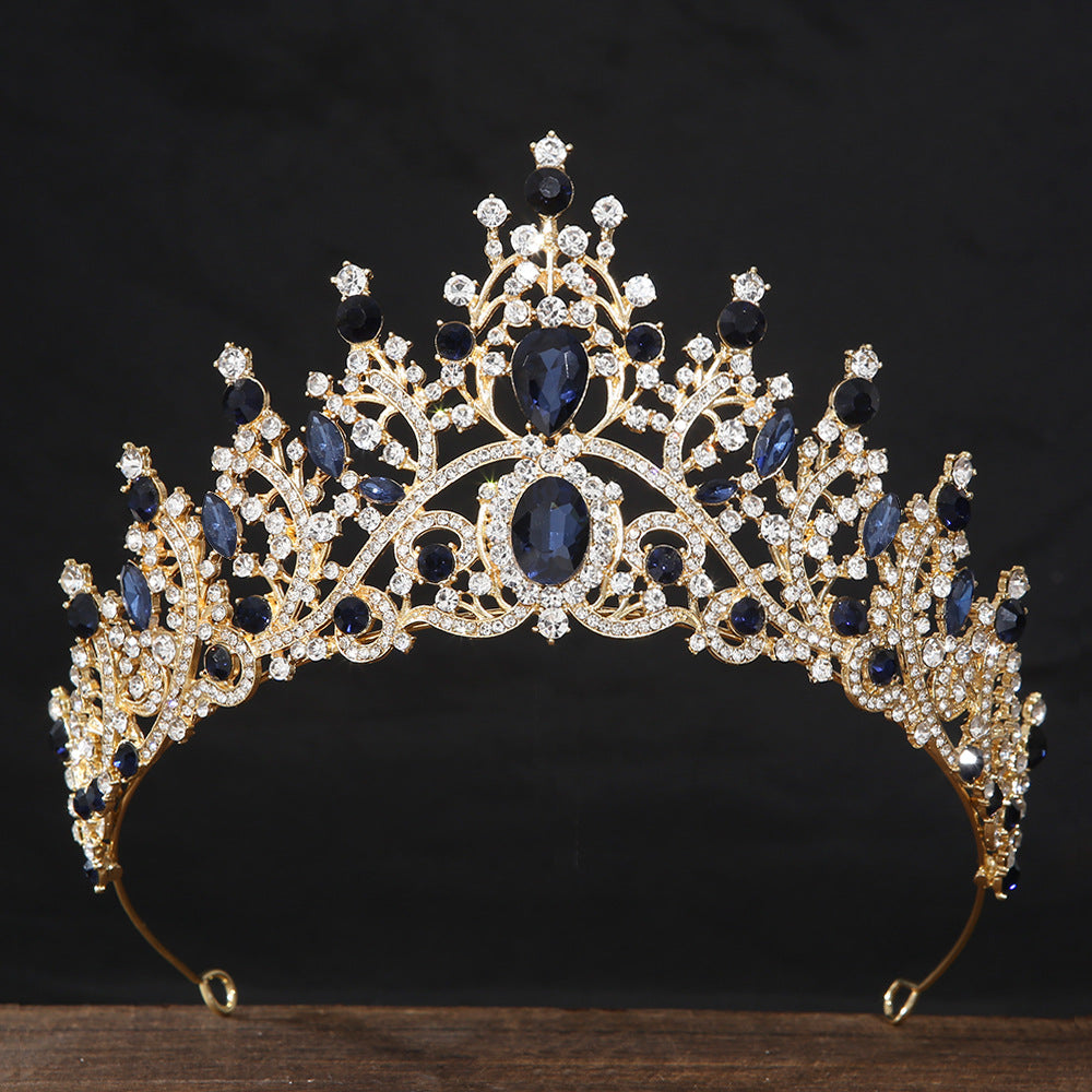 Shimmering Crystal Bridal Crown with White Rhinestones