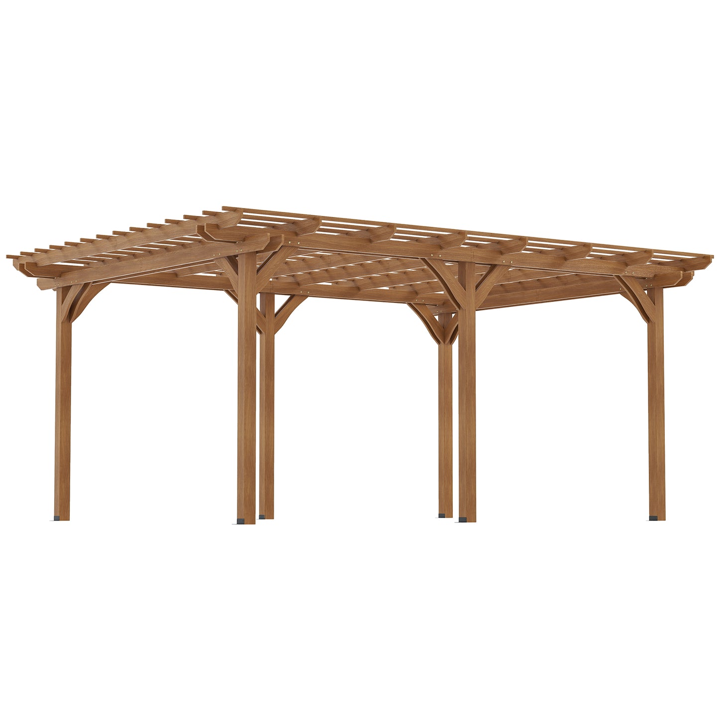 Wood Pergola Garden Trellis for Climbing Plants - Brown
