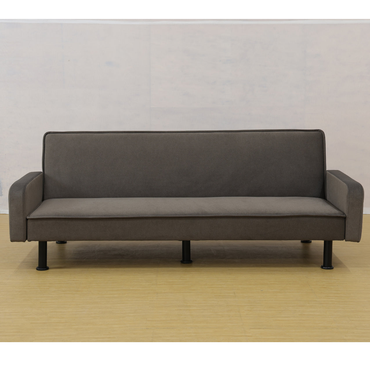 Flannel Sofabed for Living Room - Adjustable Brown Couch