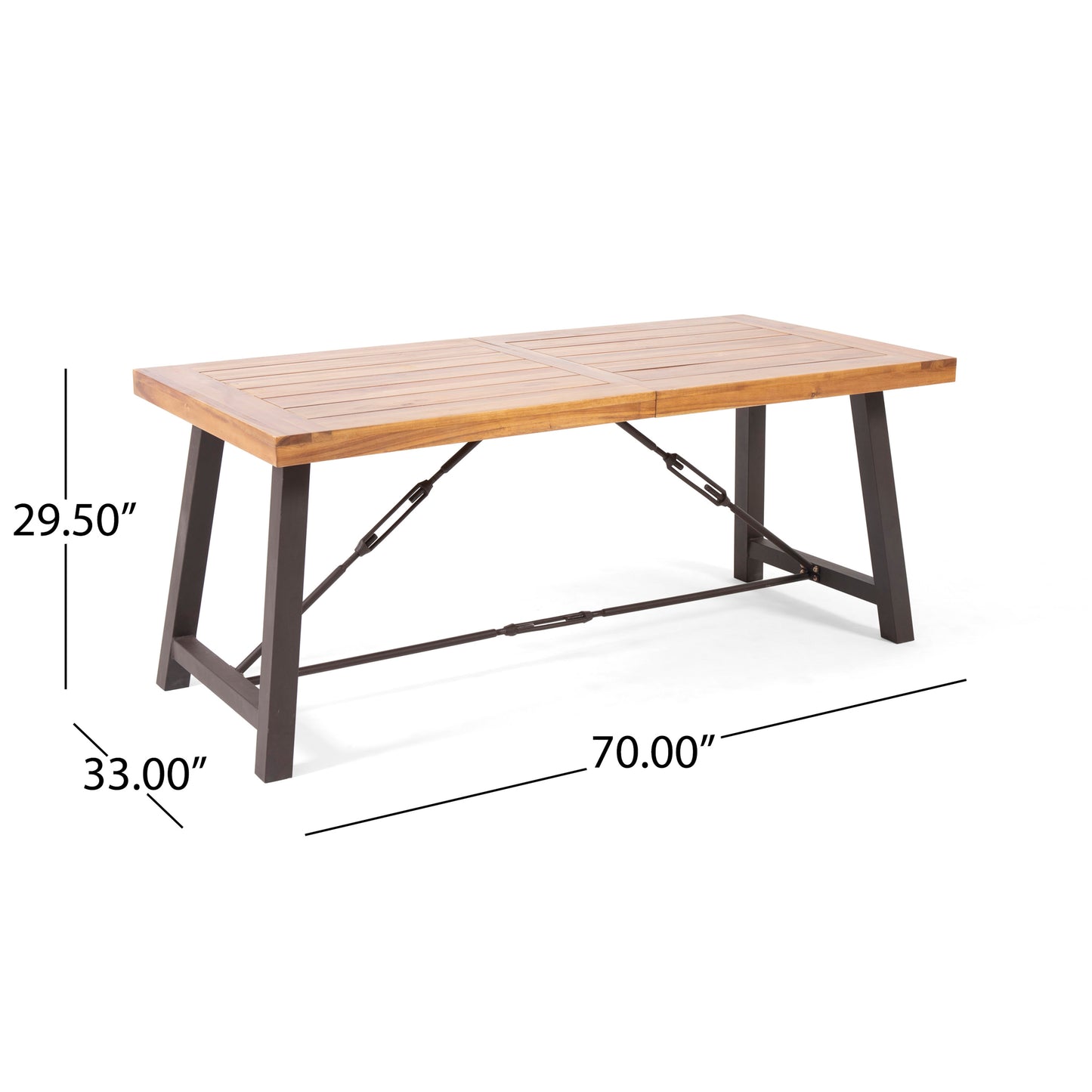 Outdoor 3-Piece Acacia Wood Dining Set - Black Teak Finish