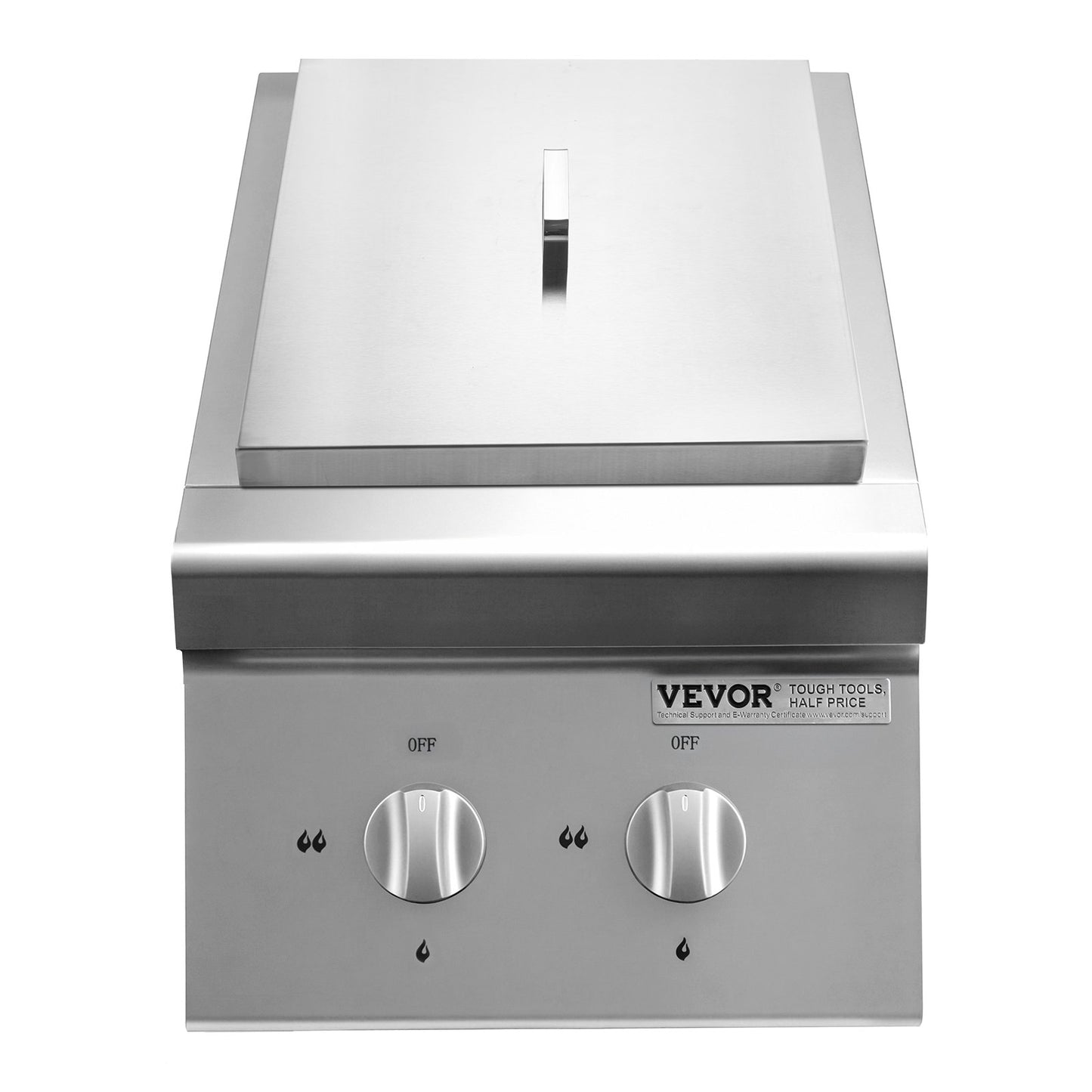 Double Side Burners for Outdoor Grilling - 15,000 BTU Propane & Natural Gas