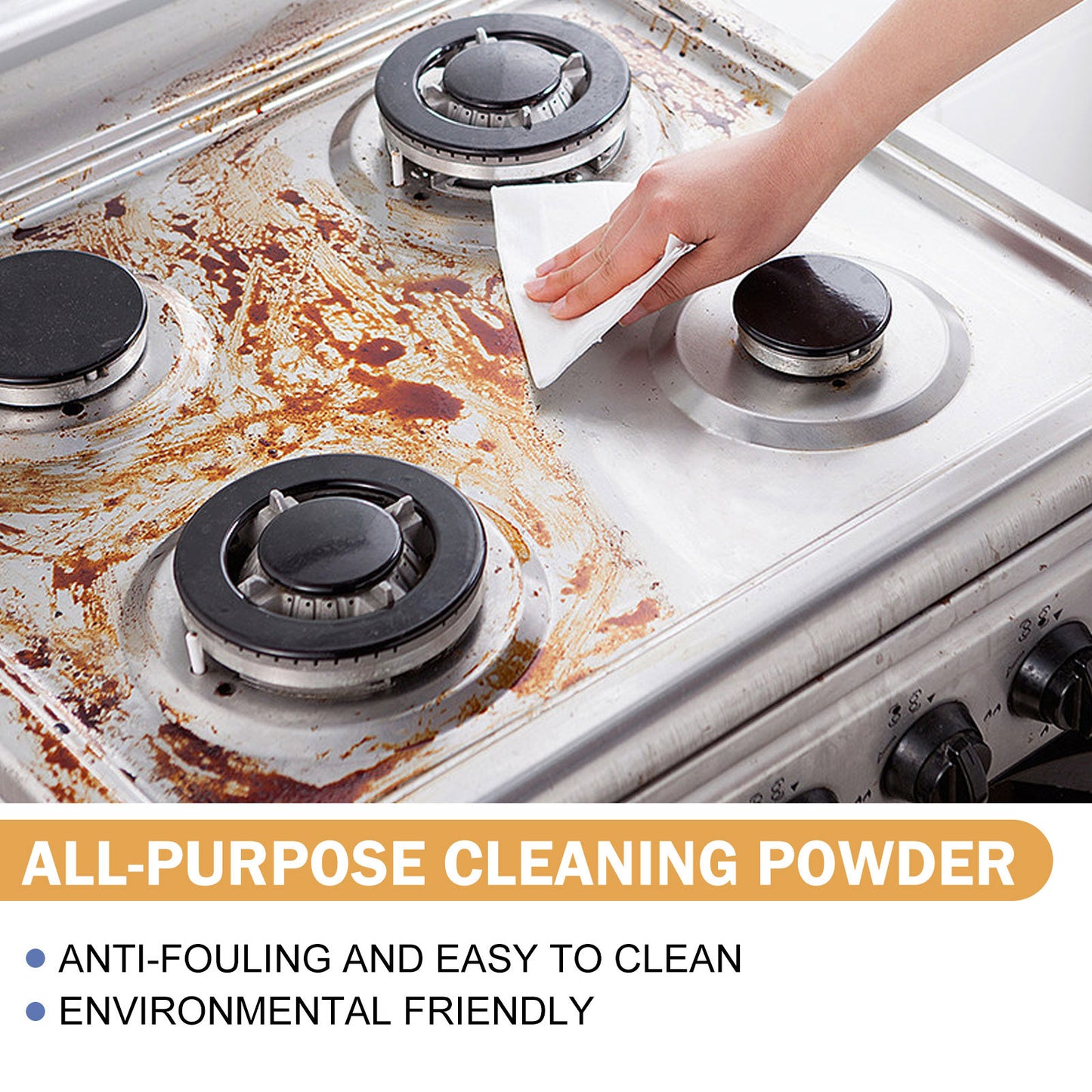 Multi-Purpose Kitchen Cleaning Powder for Heavy Oil & Rust Removal - 110g/250g