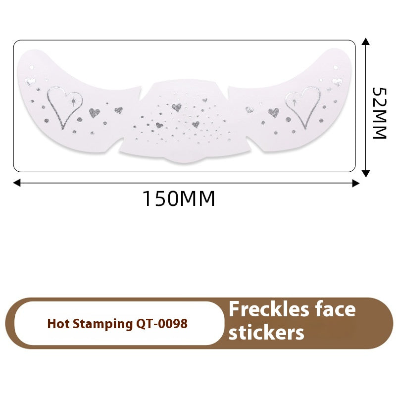 Freckle Tattoo Stickers Gold and Silver - Facial Skin Decor, 150x52mm, 1 or 6 Pcs
