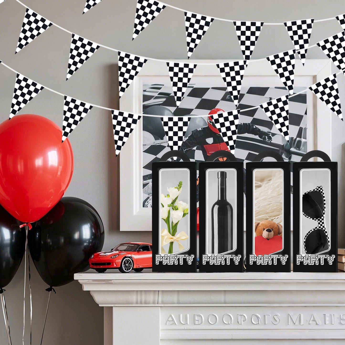 Racecar Party Decoration Set - 48 Pcs with Sunglasses & Gift Boxes