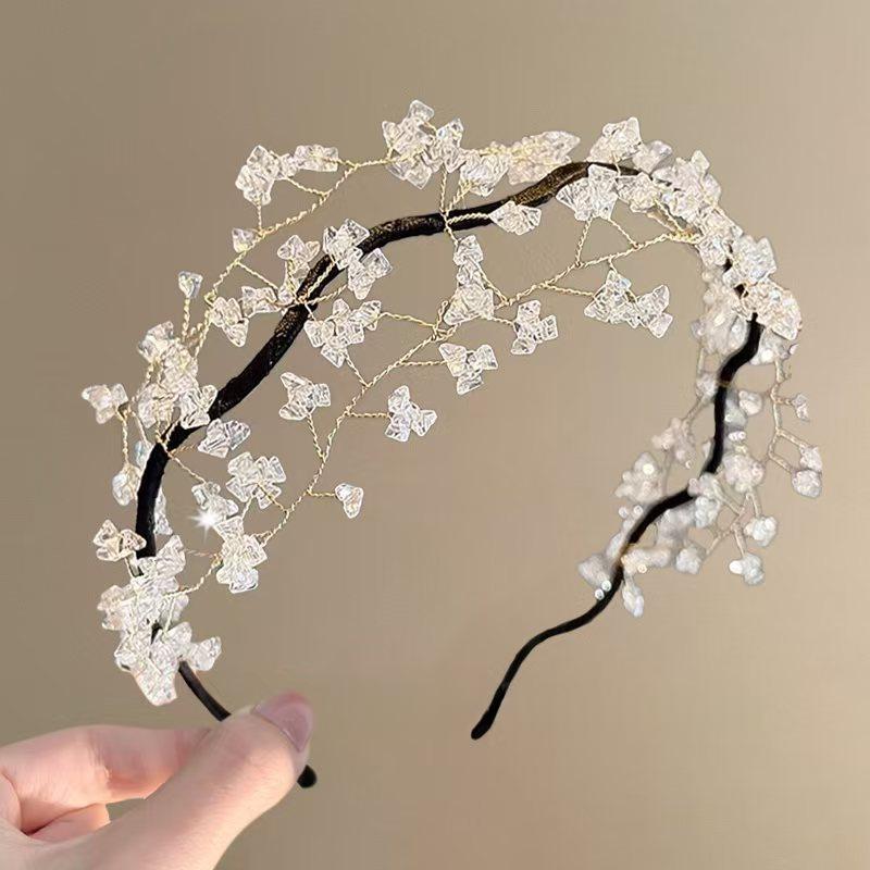 Crystal Beaded Headband with Woven Design