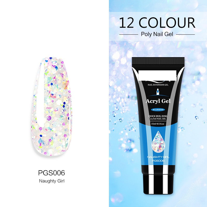 Women's Crystal Nail Polish Extender - Glitter & Capacity Variants 15ML